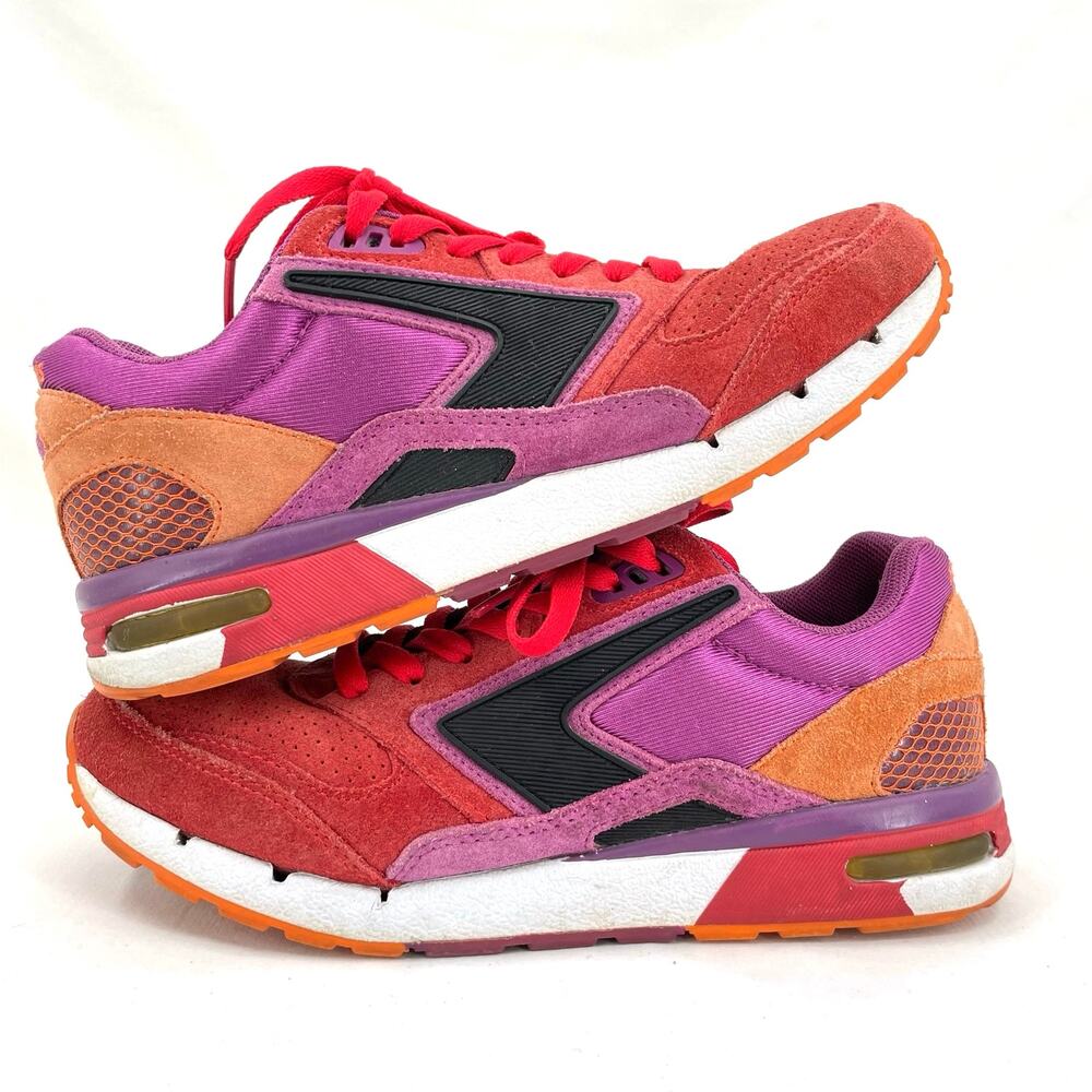 Brooks Men/Women Multicolor Red Purple Orange Suede Athletic Sneakers